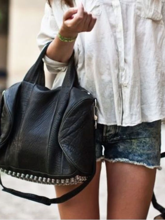 Alexander Wang Studded Rocco Bag In Black And Silver